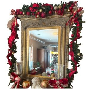 Christmas garland holiday decor table window mirror wreath door 8.5 feet